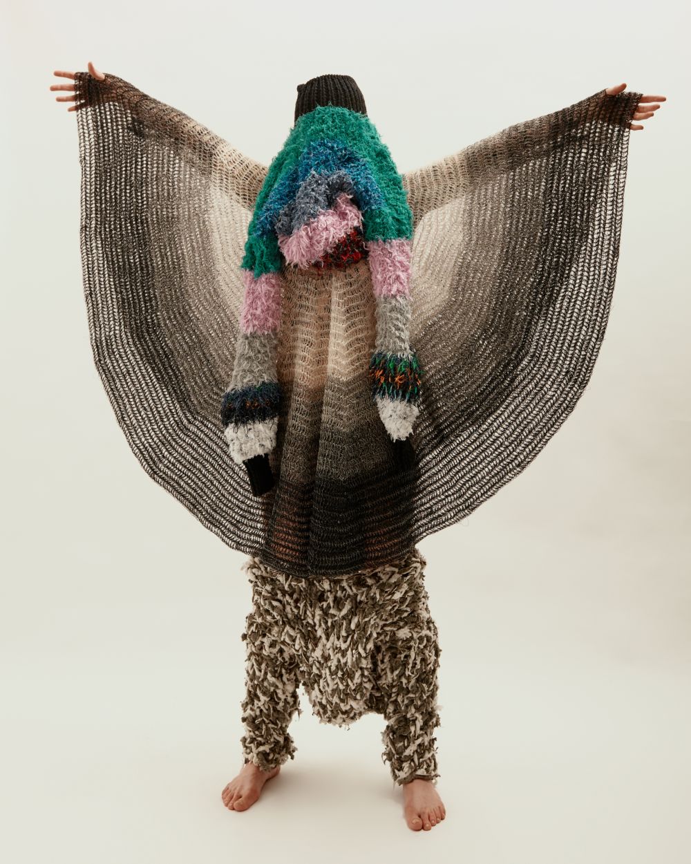 Model wearing knitwear