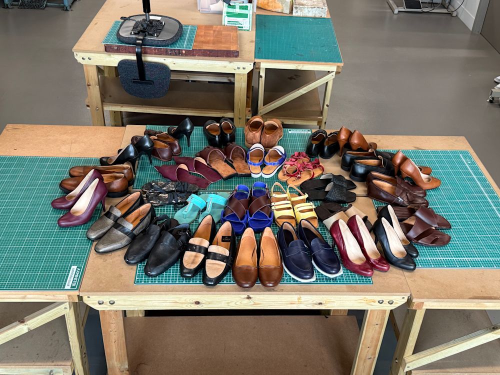Showcase of shoes made on the Footwear Summer School Short Course