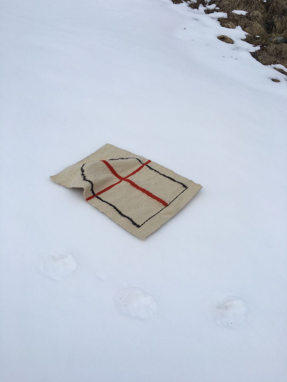 a rug in the snow