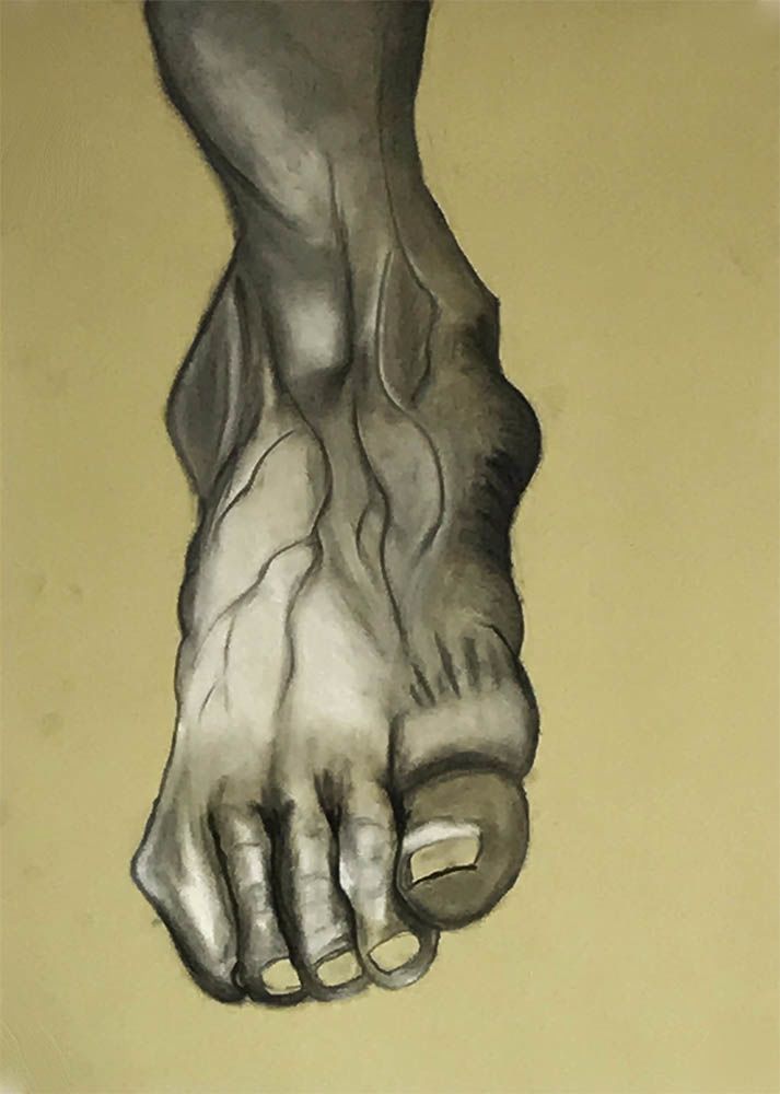 Painting portraying a person's foot