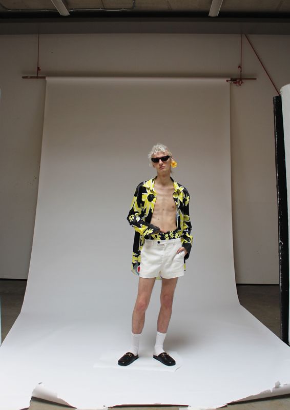 Male model wearing Charles Jeffrey collaboration