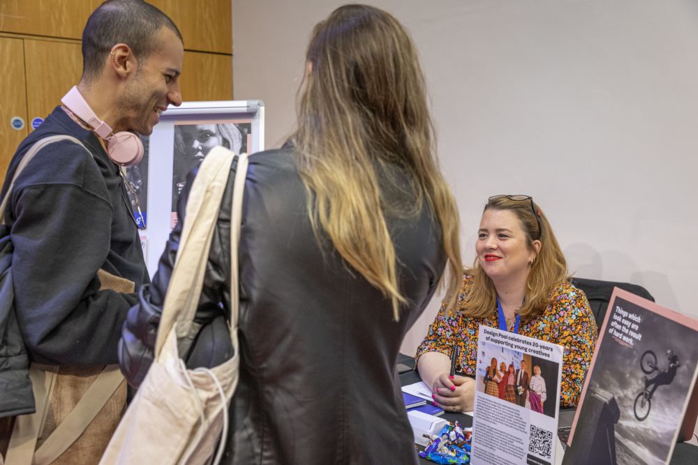 Students meeting Pentland at the careers fair