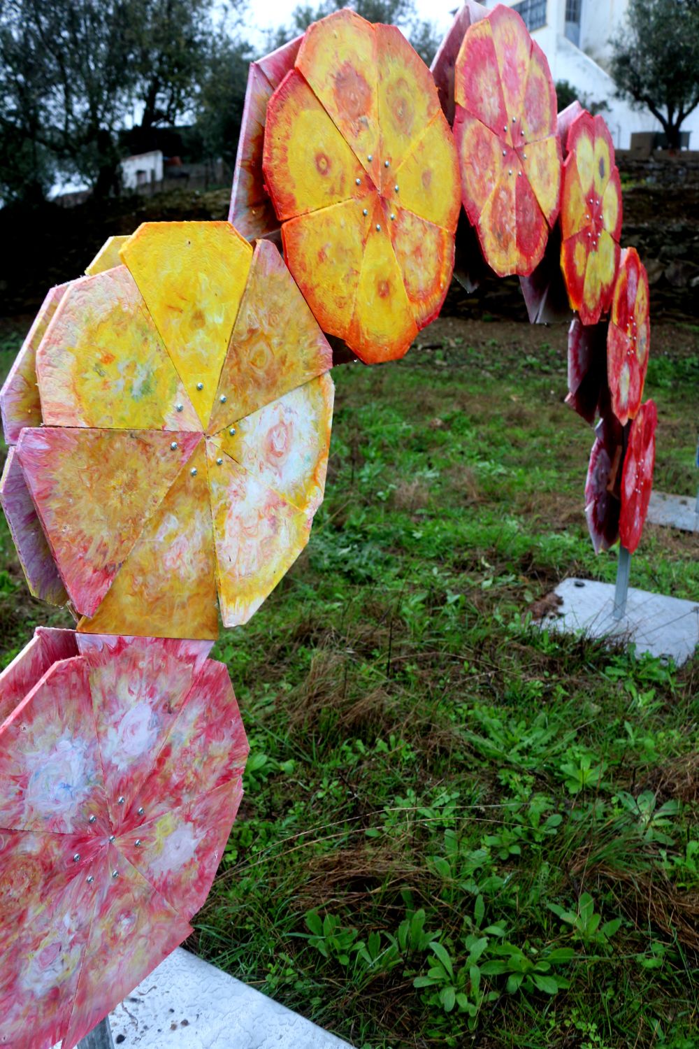 detail of a plastic sculpture in a field