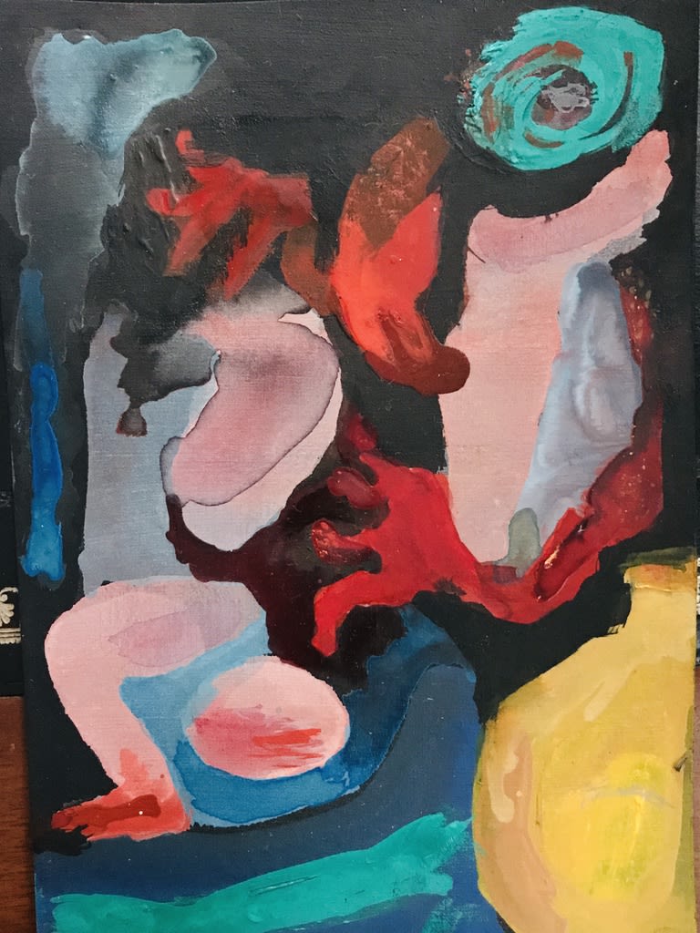 abstract painting of a female figure