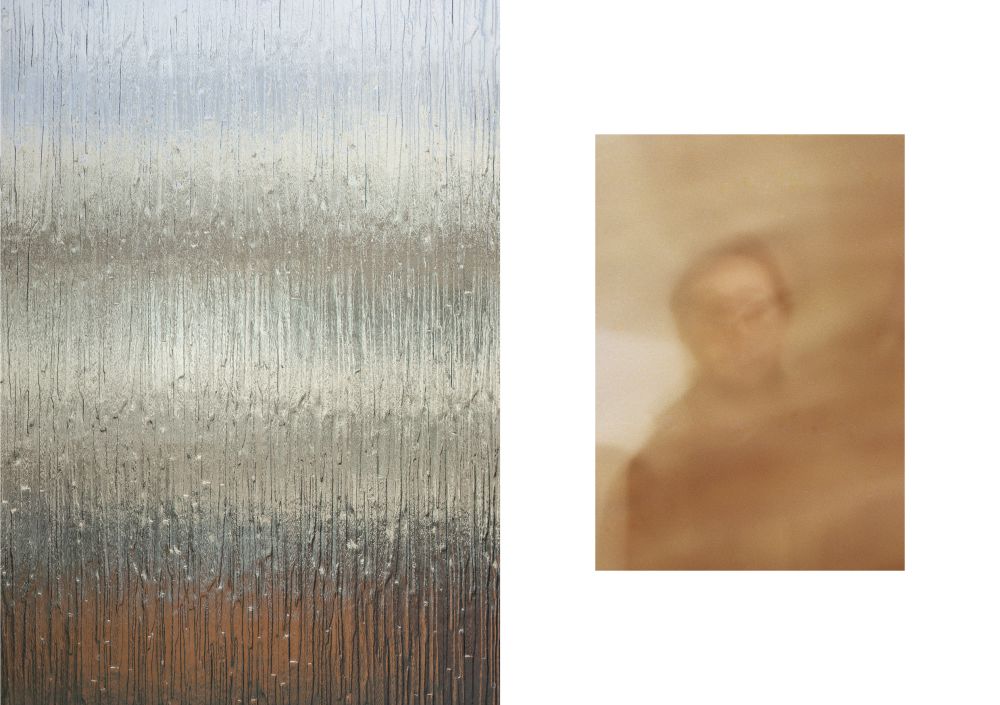double image left is blurred through a window and right image is object seen through a window