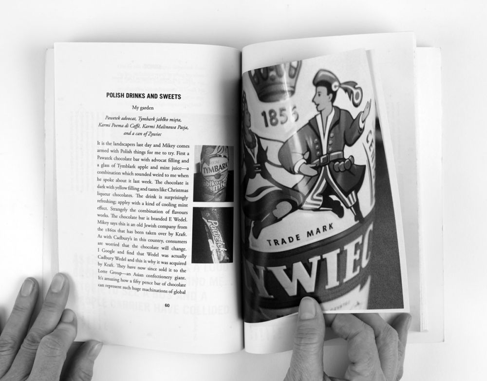 Open spread of Alison Barnes' book, showing a page of Polish drinks and sweets