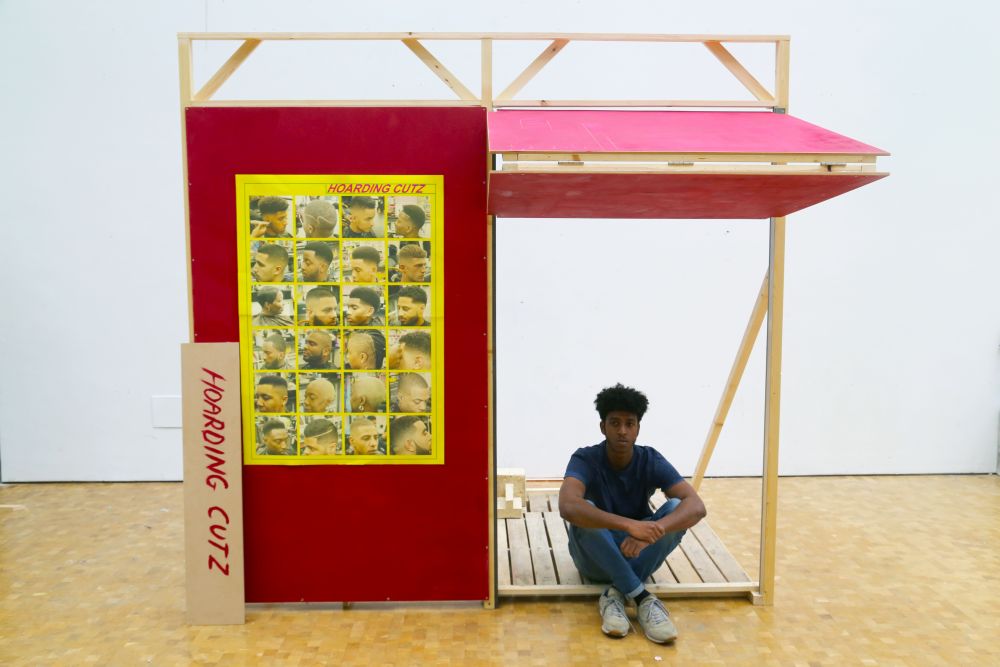 A person sat inside an installation 
