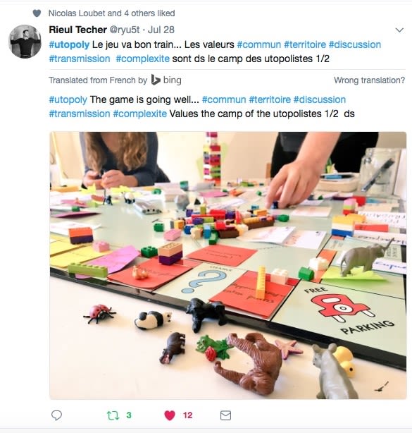Tweet about the Utopoloy Board game