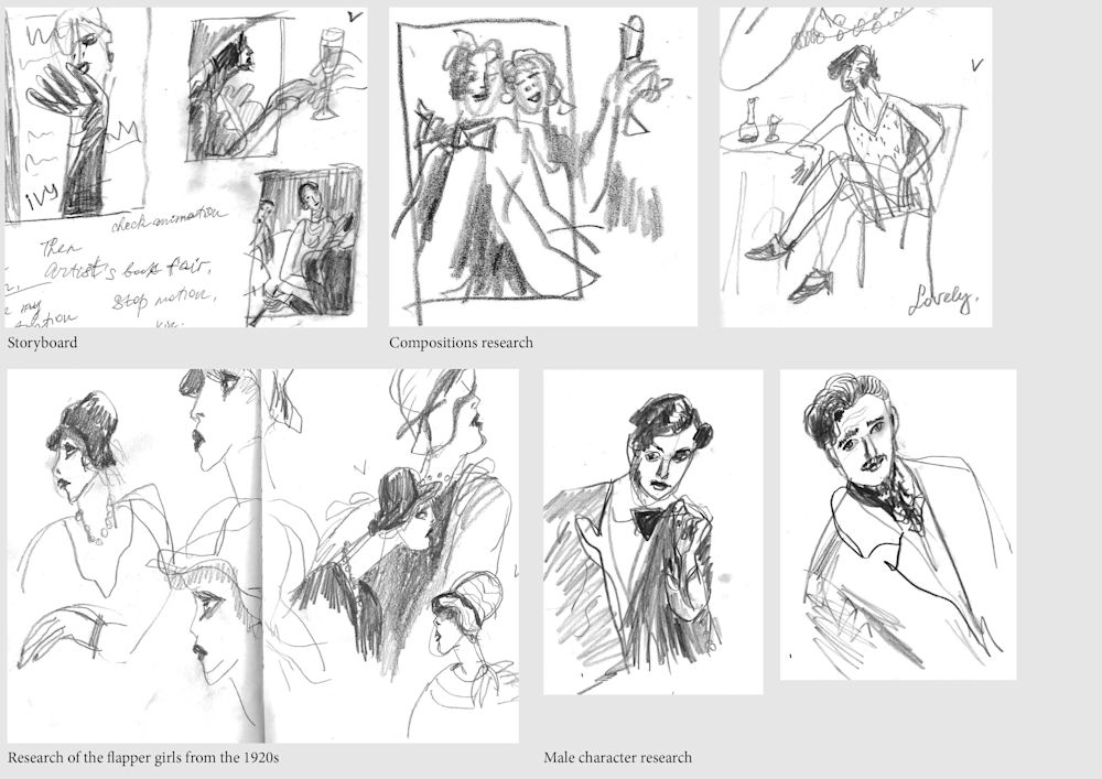 Drawings in black and white