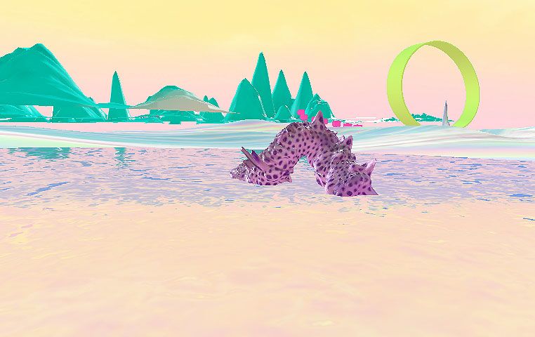computer animated pastel scenery (mythical)