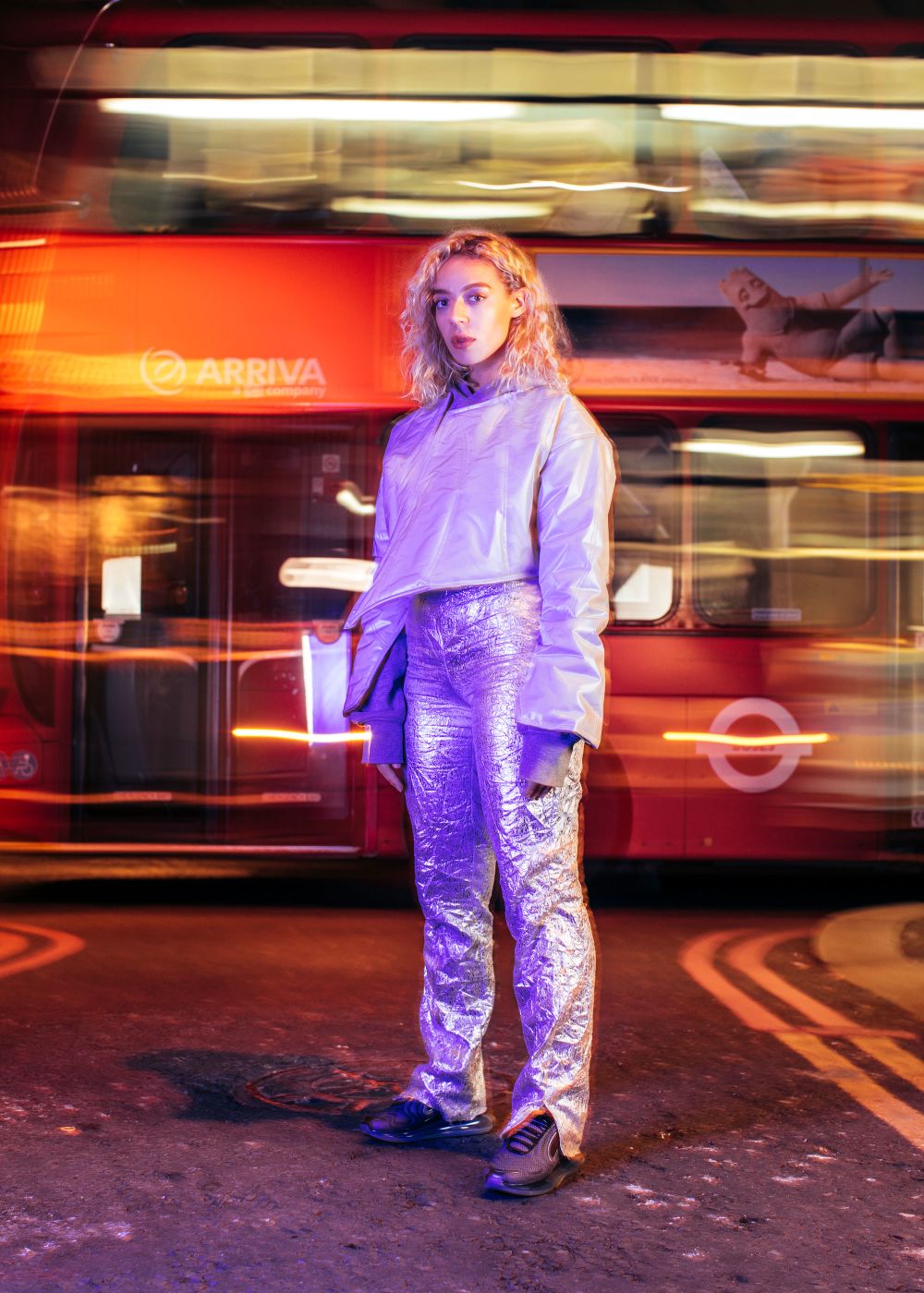 designer lisa keane in reflective outfit she designed