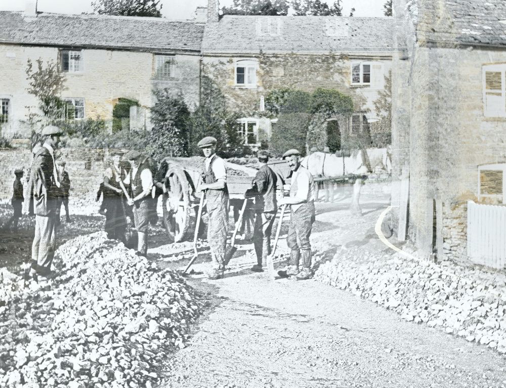 Overlaid images of village