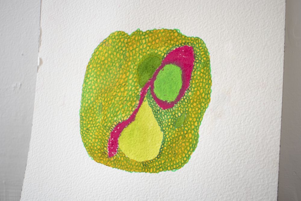 drawing of wax sculpture on the ground