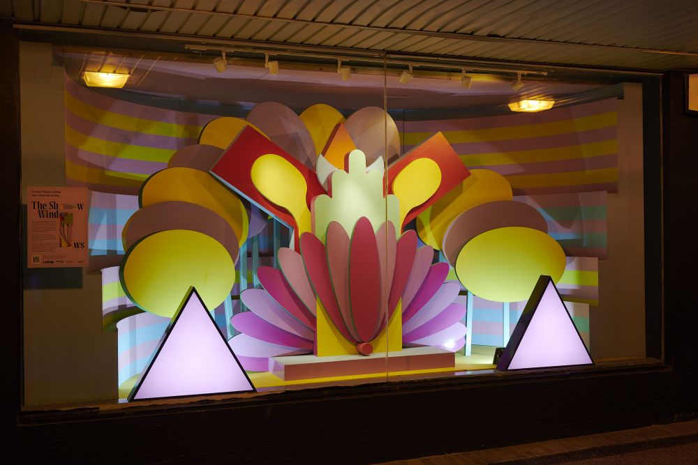 Adam Nathaniel Furman’s window installation for a project Charlie curated called The Show Windows for the Coventry City of Culture visual arts programme, 2021. Image credit: Theo Deproost