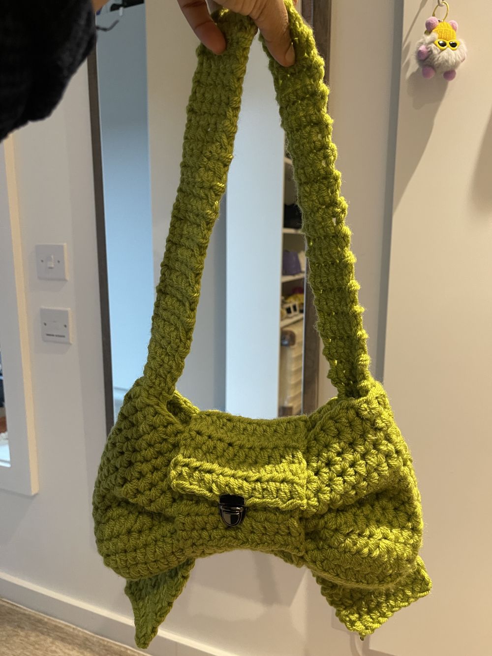 knitted green bag