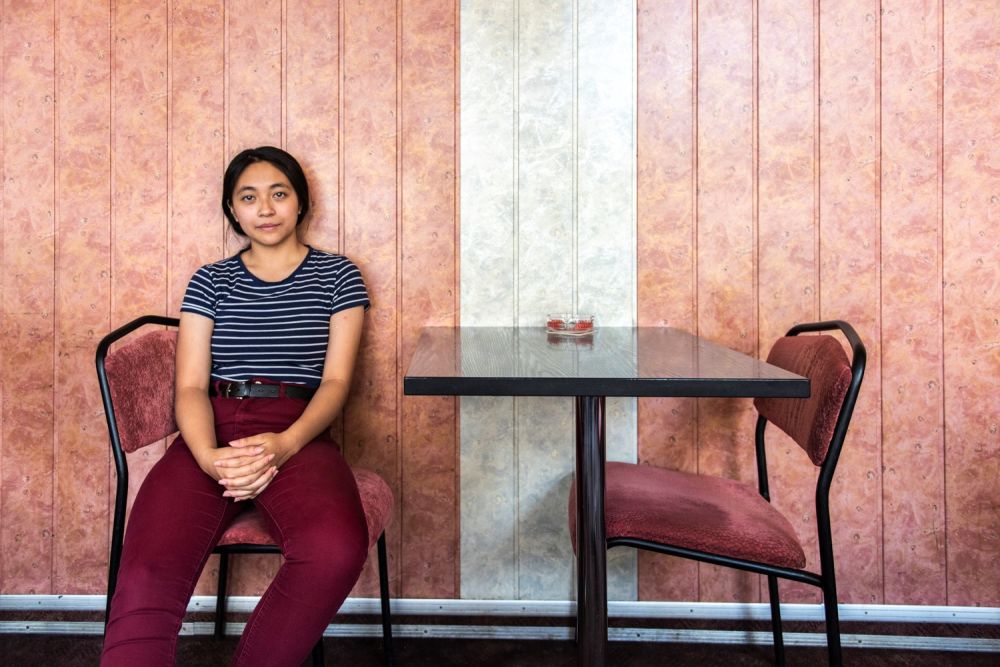 woman sitting on a chair