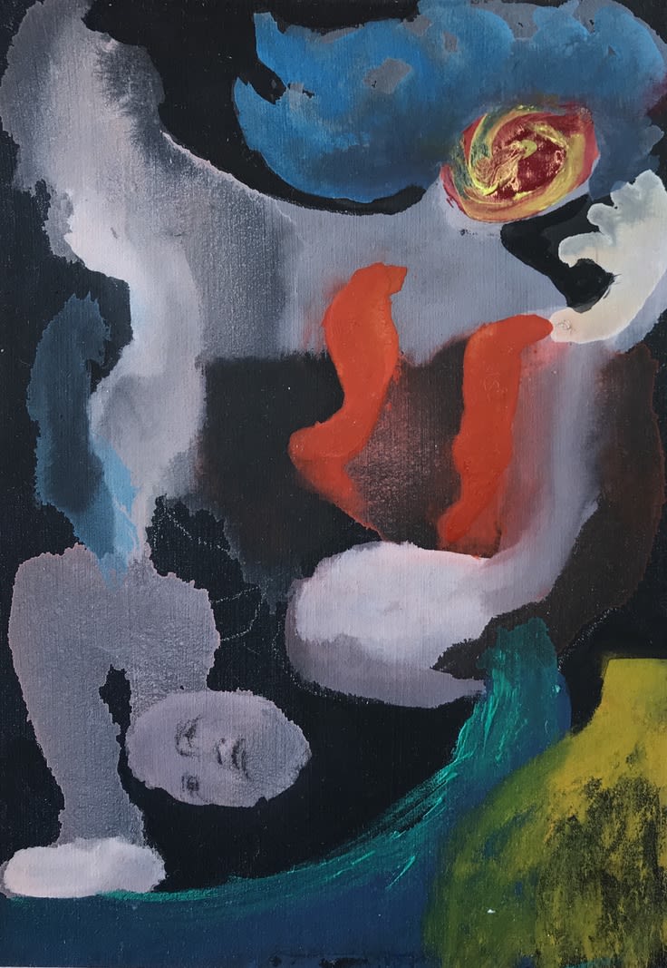 abstract painting of a female figure