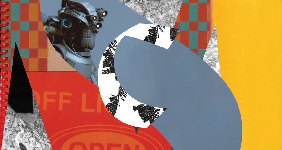 Abstract collage of student work