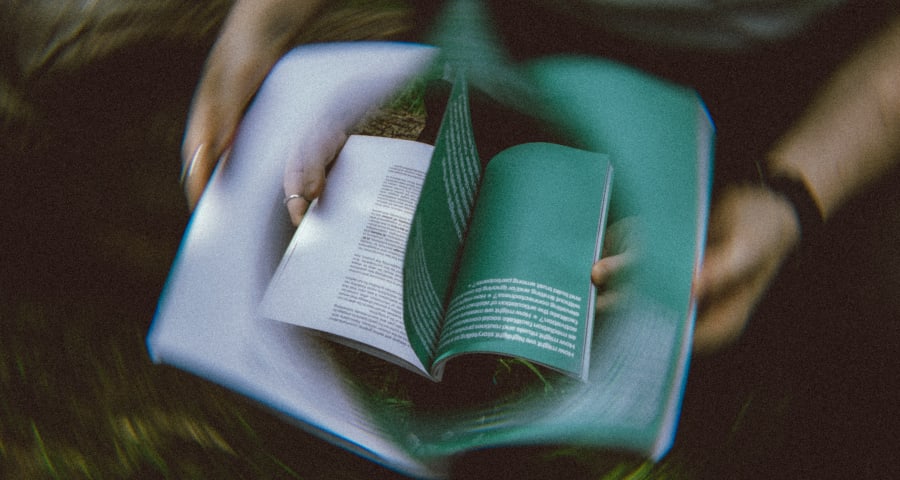 Artistic distorted photo of a book