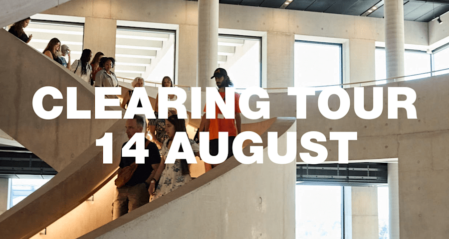 Image of a tour group with the text 'Clearing tour' overlayed