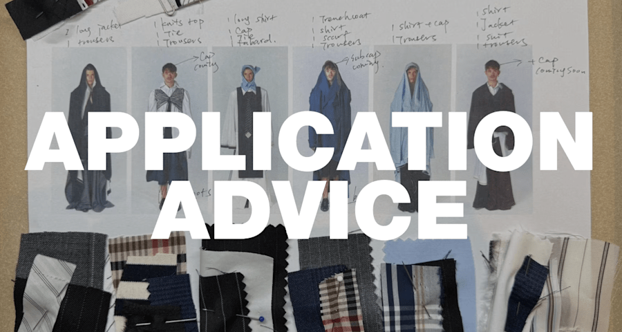 Sketchbook work with Application Advice text overlayed