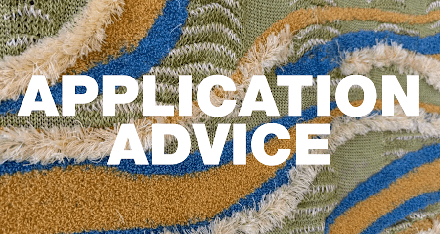 Textiles with Application Advice  text overlayed