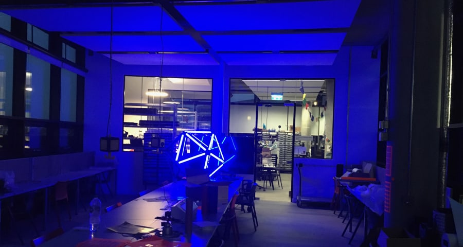 Creative Technology experiment depicting our lab in blue
