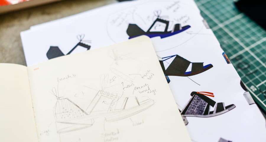 Sketchbook work of a shoe